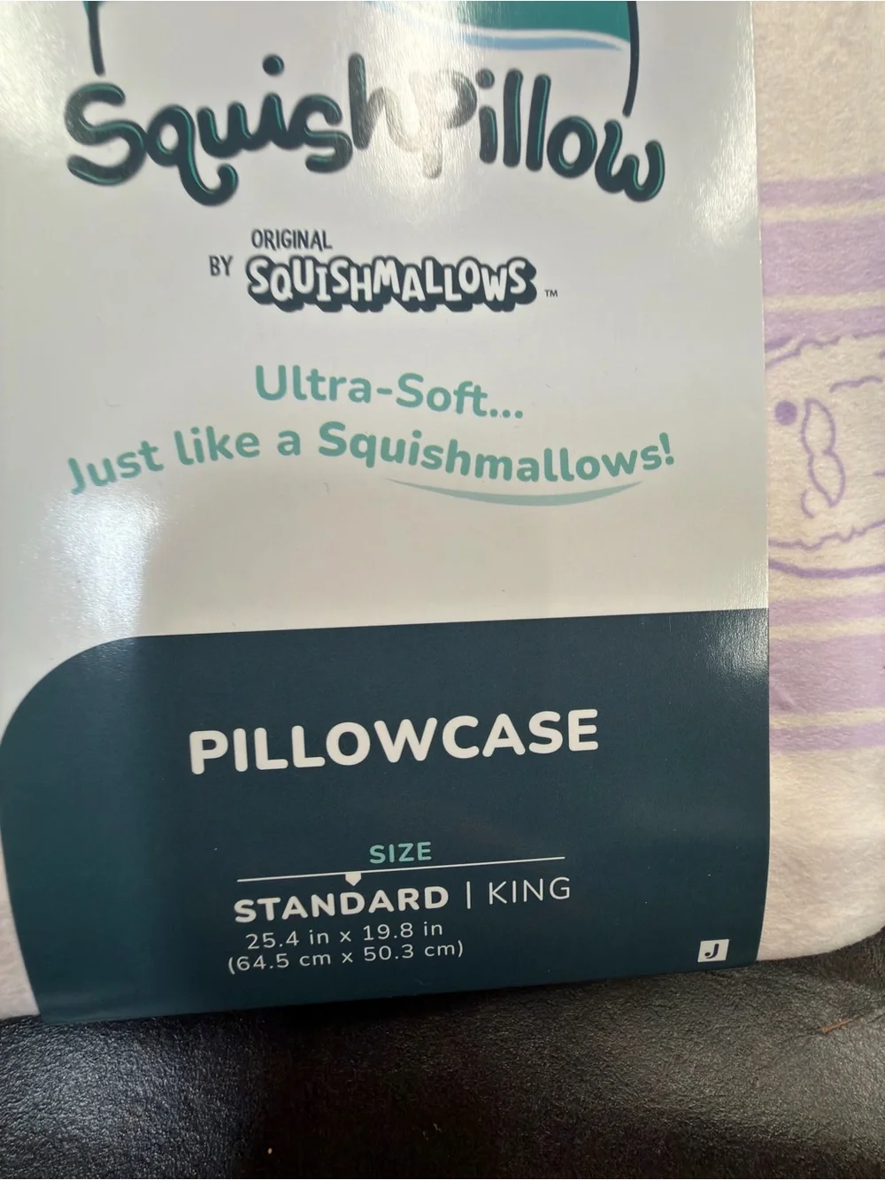 SquishPillow by Squishmallows Supersoft Pillowcase – Purple Plaid New In package